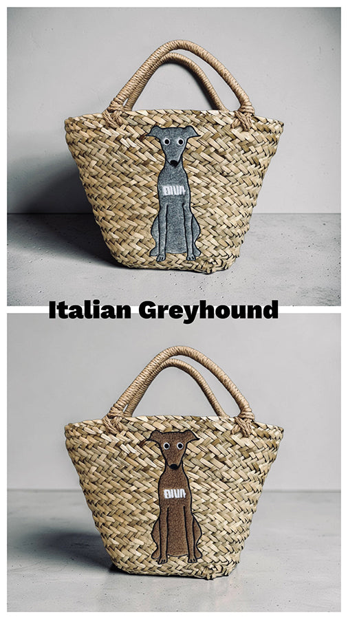 Dog and cat goods, 3D embroidery, dog and canine basket bags, straw bags
