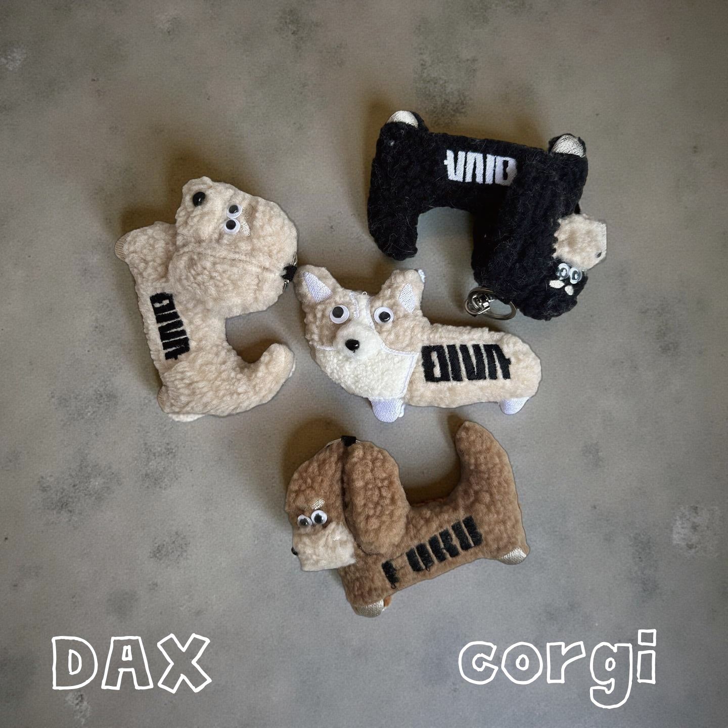 Dog goods, personalized doggie keychains, name tags, embroidered