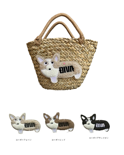 Dog and cat goods, 3D embroidery, dog and canine basket bags, straw bags
